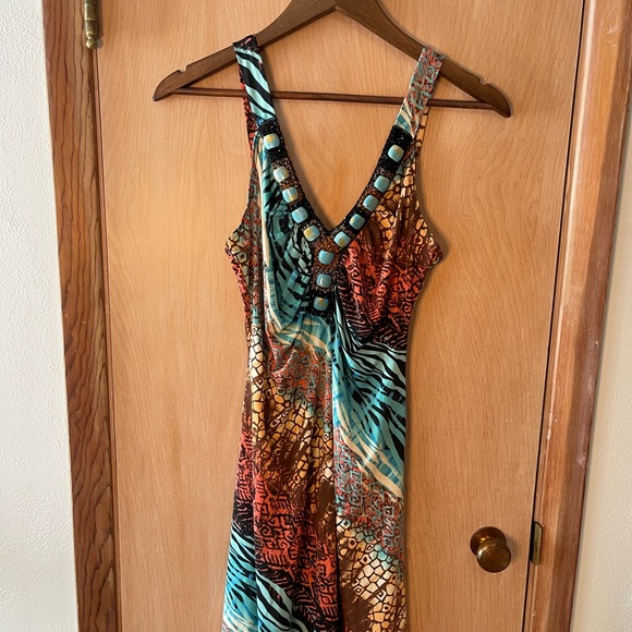 VENUS Dresses & Skirts - VENUS Multicolor V-Neck Maxi Dress Size Medium